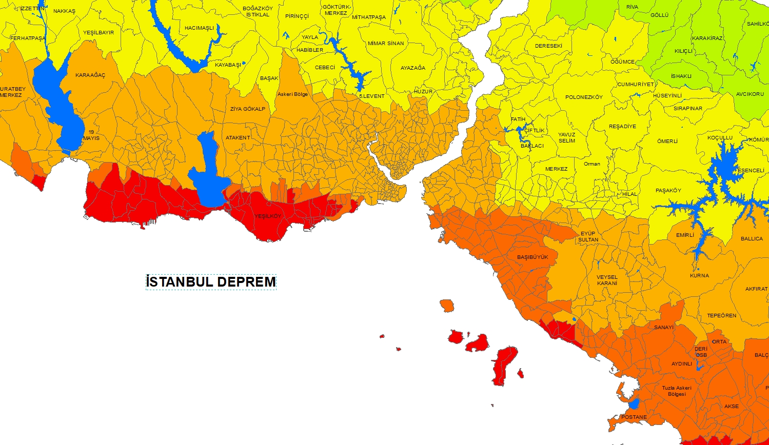 İstanbul deprem riski haritası